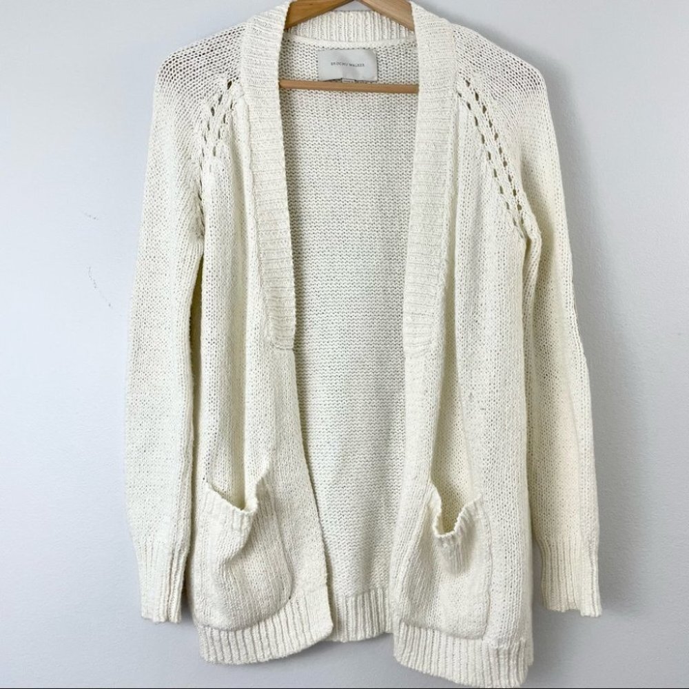 Brochu Walker Ivory Knit Cardigan Sz Small